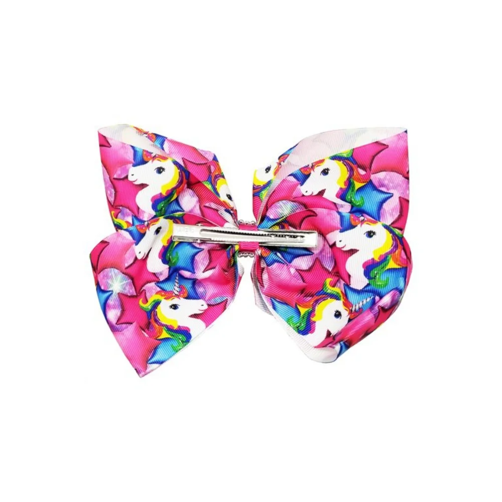 NEW JoJo Siwa Large Cheer Hair Bow Bright Unicorns JJ3623